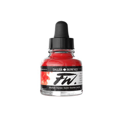 Daler Rowney Scarlet acrylic ink in 29.5ml bottle for art and craft painting projects