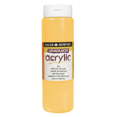 Daler Rowney Graduate Acrylic paint in Naples Yellow 500ml jar, suitable for art and craft projects, by Tilgear.