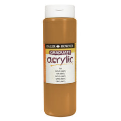 Daler Rowney Graduate Acrylic Gold Imit paint 500ml bottle, ideal for art and craft projects, by Tilgear