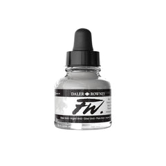 Daler Rowney Silver Imit Acrylic Ink in 29.5ml bottle, suitable for art and craft projects, produced by Tilgear.
