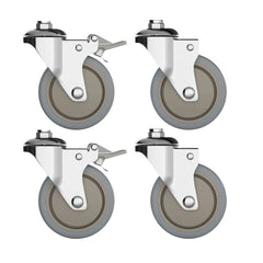 DuraLab Rubber Castors for Laboratory Trolleys - Set of 4pcs