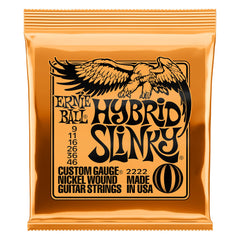 Ernie Ball electric guitar strings set - Hybrid slinky