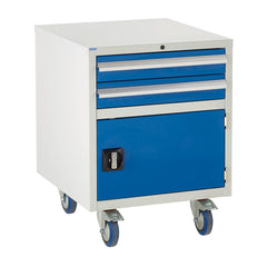 Edubench Roll'n'Park System - Combi H780mm x W600 x D650 (Grey Cabinet and Blue Doors)