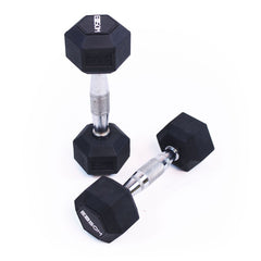 EXSOM RUBBER HEX DUMBBELLS 2.5KG, PAIR