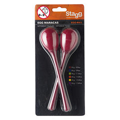Stagg egg shakers pair with long handles - Red