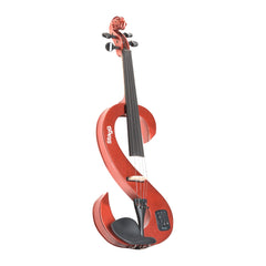 Stagg silent s-shaped electric violin outfit - Metallic red