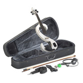 Stagg silent s-shaped electric violin outfit - White