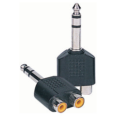 Budget 6.35mm stereo plug to 2 x RCA phono sockets