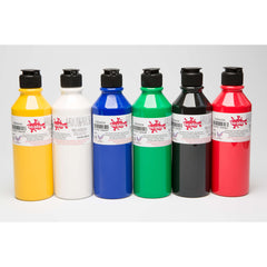 Assorted fabric paint bottles from Tilgear, 300ml each, in vibrant colors for art and craft projects.