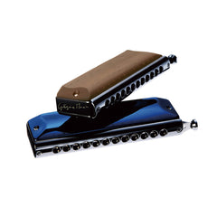 Suzuki Gregoire Maret signature 12-hole chromatic harmonica with wooden cover plates - C
