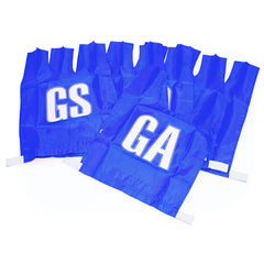 NETBALL BIB NYLON, LARGE, BLUE, SET OF 7