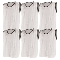 MESH TRAINING BIB LARGE, WHITE, SET OF 6