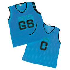 MESH NETBALL BIB SET BLUE, SMALL, SET OF 7