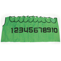 MESH TRAINING BIB NUMBERED 1-10 MEDIUM, GREEN, SET OF 10