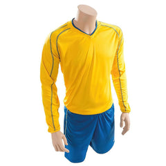 PRECISION MARSEILLE SHIRT & SHORT SET YELLOW/ROYAL BLUE, 26-28INCH
