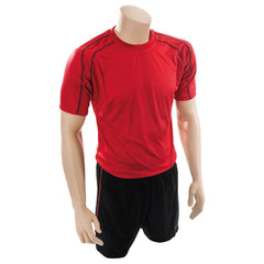 PRECISION LYON TRAINING SHIRT & SHORT SET RED/BLACK, 38-40INCH