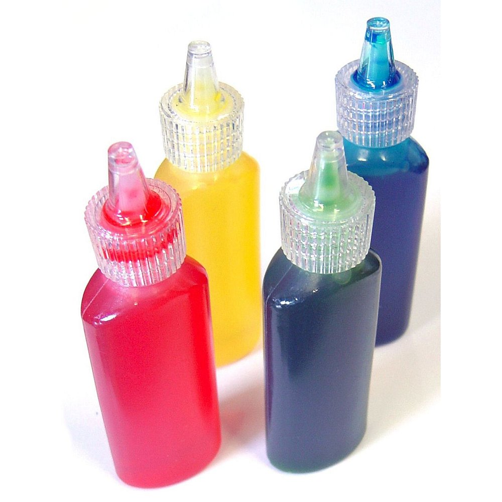 Set of four Tilgear glass paints for art and craft projects, featuring vibrant colors and smooth application on glass surfaces.