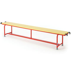 STEEL BENCH WITH UPHOLSTERED TOP 330MM W X 370MM H X 2000MM L, YELLOW