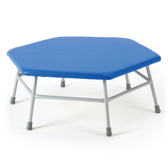 PADDED HEXAGONAL MOVEMENT TABLE 400MM HIGH, BLUE TOP