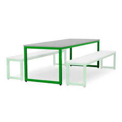 Monarch dining table with grey top - Apple green