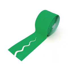 SCO DECORATIVE PAPER BORDER ROLL SCALLOPED GREEN 100MMX50M 1PC -Min Qty 6