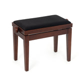 Musisca adjustable piano stool – Dark walnut satin, black velvet seat