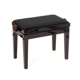 Musisca adjustable piano stool – Mahogany gloss, black velvet seat