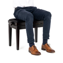 Musisca adjustable piano stool – Rosewood satin, black velvet seat