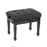 Musisca concert piano stool – Black gloss, black faux leather seat