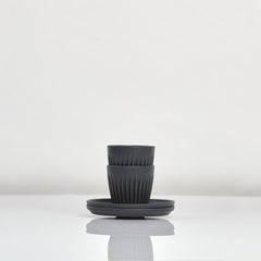 3oz Espresso HuskeeCup and Saucer Set of 2 - Charcoal