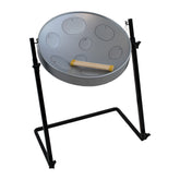 Jumbie Jam steel pan with metal Z stand - grey pan