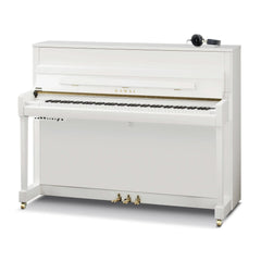 Kawai K-200 ATX4 Anytime upright piano – Polished White, Silver Fittings
