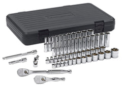 SOCKET SET 3/8IN 57PC SAE METRIC 6PT KD80301