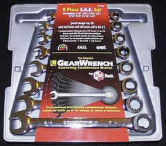 GEARWRENCH SET COMBINATION FRACTIONAL 8 PIECE