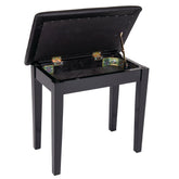 Kinsman KPB01 fixed height piano stool with storage - Satin black