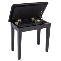 Kinsman KPB01 fixed height piano stool with storage - Satin black