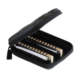 Suzuki Manji Major 10-Hole diatonic harmonica Low keys set with a EVA zipper case (Low-C, Low-D)