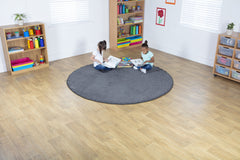 Luxury Super Soft Round Carpet, Grey