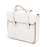 Oxford Traditional leather music case - White