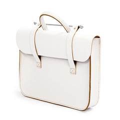 Oxford Traditional leather music case - White