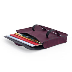 Oxford Traditional leather premium music case - Plum