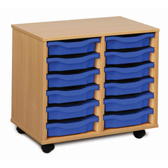 Monarch 12 single tray storage unit (2 x 6) - Blue