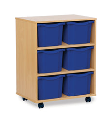 Monarch 6 triple tray storage unit (2 x 3) - Blue