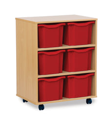 Monarch 6 triple tray storage unit (2 x 3) - Red