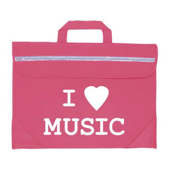 Duo music bag with \'I love music\' design - Pink