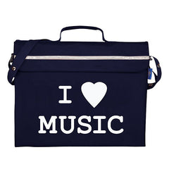 Primo music bag with \'I love music\' design - Navy blue