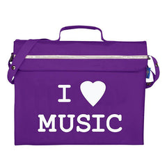Primo music bag with \'I love music\' design - Purple