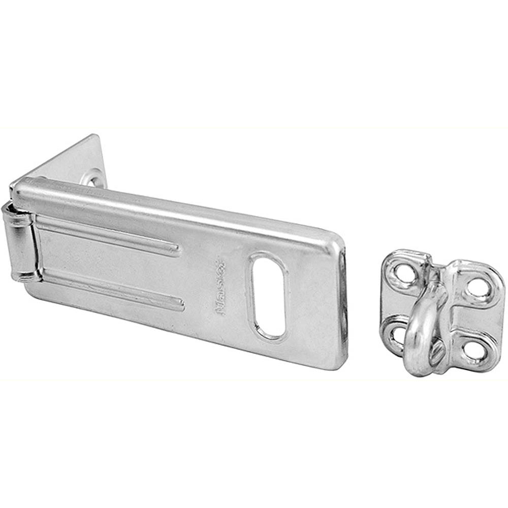 Tilgear Masterlock wrought steel hasp for D&T, site, and security applications, showing durable metal construction and secure locking mechanism.