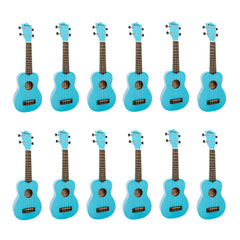 My School Ukulele soprano ukes carton of 12 - Light blue
