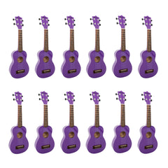 My School Ukulele soprano ukes carton of 12 - Purple